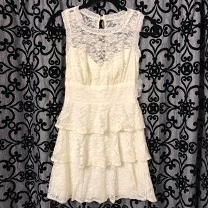 B.Smart Lace Illusion Top Tiered Dress